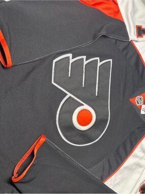 Mike Richards Philadelphia Flyers Reebok NHL Hockey Jersey sz 54 CCM Fight Strap